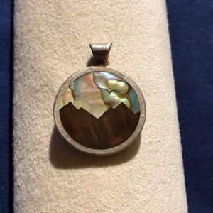 Pendant Sterling Silver with Shell Inlay Landscape